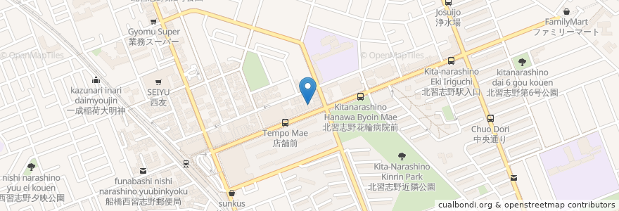 Mapa de ubicacion de スナック和 en 日本, 千葉県, 船橋市.
