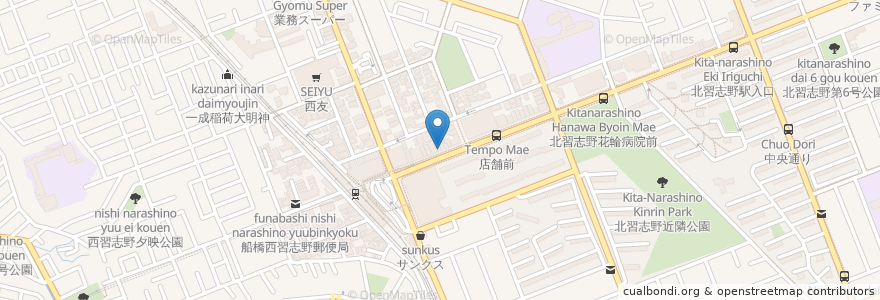 Mapa de ubicacion de 北習志野歯科 en Japon, Préfecture De Chiba, 船橋市.
