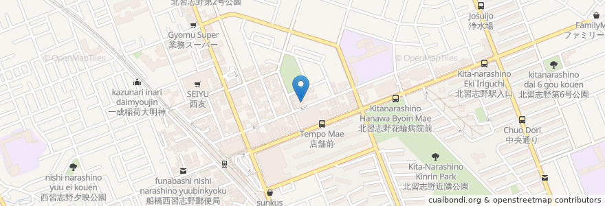 Mapa de ubicacion de 習志野台歯科 en Jepun, 千葉県, 船橋市.