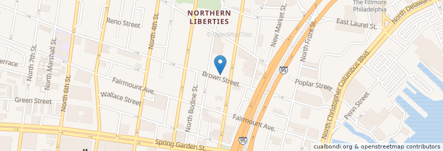 Mapa de ubicacion de PHLBitcoin ATM en Amerika Syarikat, Pennsylvania, Philadelphia County, Philadelphia.