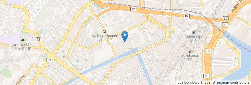Mapa de ubicacion de チーズカフェ en Japon, Préfecture De Kanagawa, 横浜市, 西区, 神奈川区.