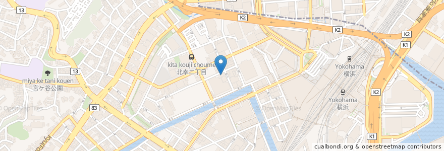 Mapa de ubicacion de ホテル八重洲 en Japan, Kanagawa Prefecture, Yokohama, Nishi Ward, Kanagawa Ward.