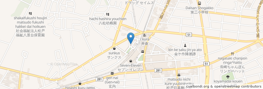 Mapa de ubicacion de 足立クリニック en Giappone, Prefettura Di Chiba, 松戸市.
