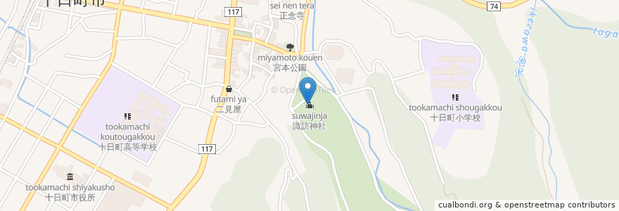 Mapa de ubicacion de 諏訪神社 en Japão, 新潟県, 十日町市.
