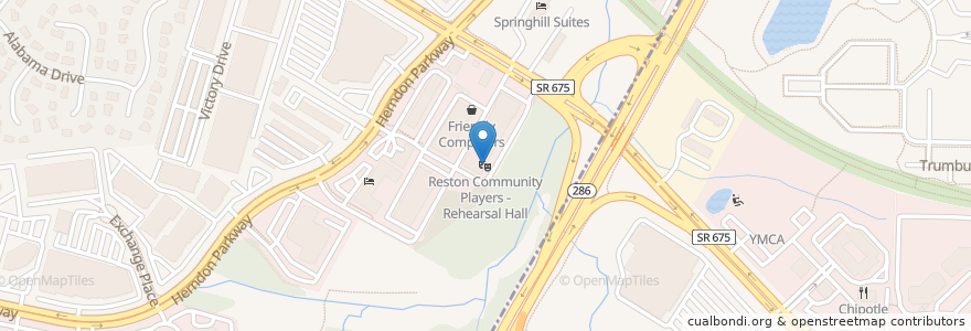 Mapa de ubicacion de Reston Community Players - Rehearsal Hall en États-Unis D'Amérique, Virginie, Fairfax County, Reston.