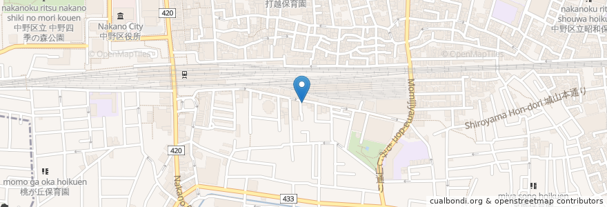 Mapa de ubicacion de 山田医院 en Japonya, 東京都, 中野区.