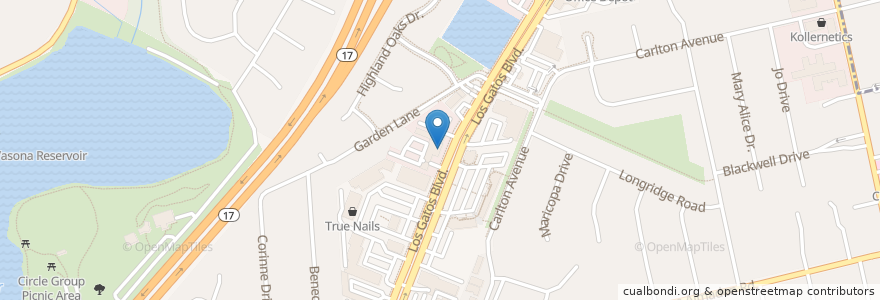 Mapa de ubicacion de Silicon Valley MRI en Vereinigte Staaten Von Amerika, Kalifornien, Santa Clara County, Los Gatos.