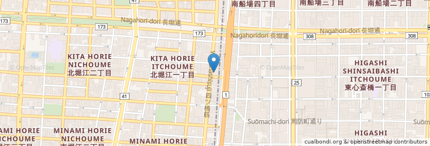 Mapa de ubicacion de スターバックス en Japonya, 大阪府, 大阪市, 中央区.