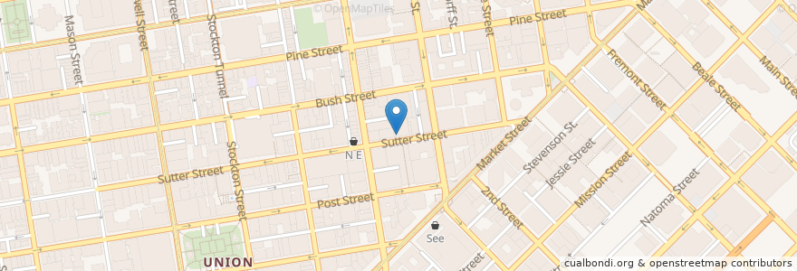 Mapa de ubicacion de Sutter Street Post Office en Amerika Birleşik Devletleri, Kaliforniya, San Francisco, San Francisco.