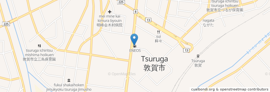 Mapa de ubicacion de ENEOS en 日本, 福井県, 敦賀市.
