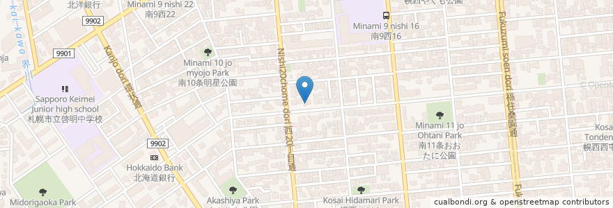 Mapa de ubicacion de 今井内科小児科医院 en Japan, Präfektur Hokkaido, 石狩振興局, 札幌市, 中央区.