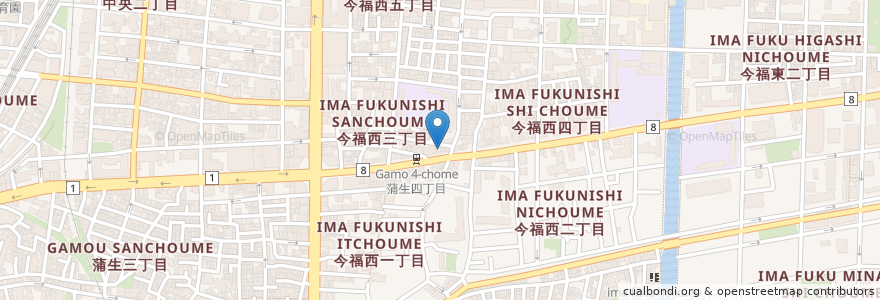 Mapa de ubicacion de こっこてい en Japan, 大阪府, Osaka, 城東区.