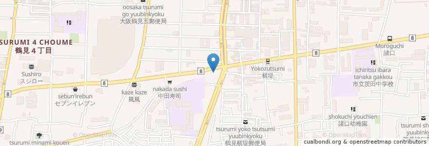 Mapa de ubicacion de らー麺藤平 en Giappone, Prefettura Di Osaka, 大阪市, 鶴見区.