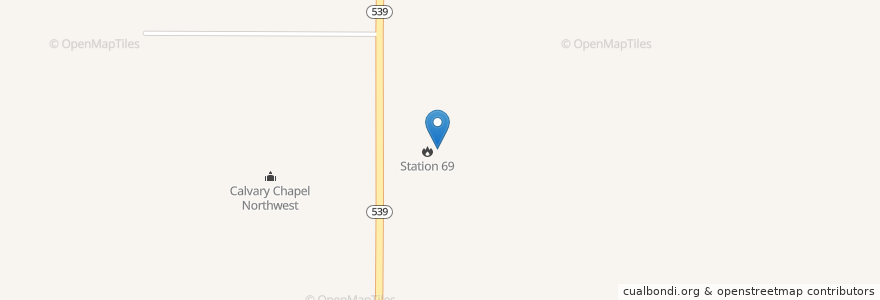 Mapa de ubicacion de Fire Station #69 (Laurel) en 美利坚合众国/美利堅合眾國, 华盛顿州 / 華盛頓州, Whatcom County.