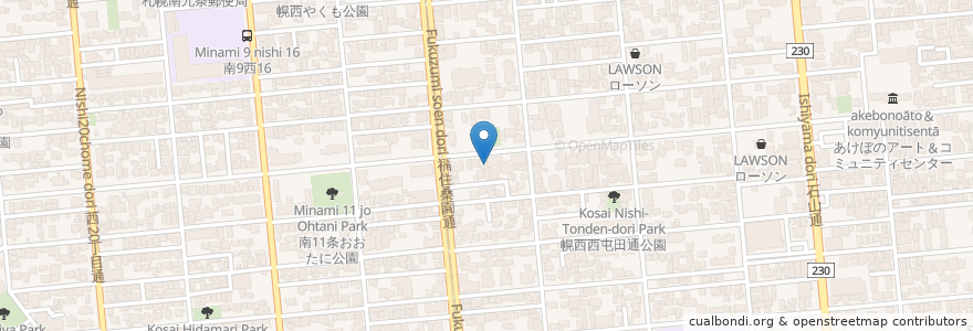 Mapa de ubicacion de 山鼻動物病院 en اليابان, محافظة هوكايدو, 石狩振興局, 札幌市, 中央区.