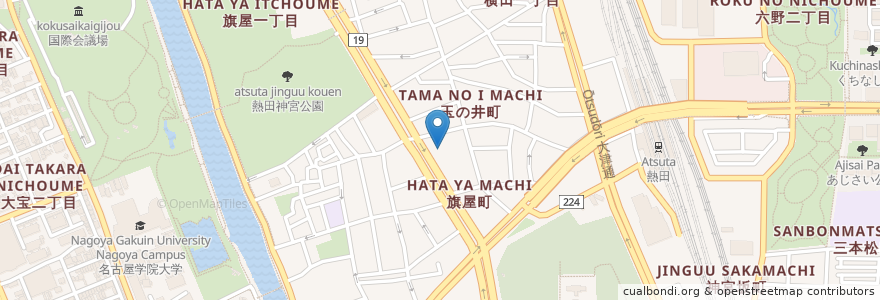 Mapa de ubicacion de めん串 en Japon, Préfecture D'Aichi, 名古屋市, 熱田区.