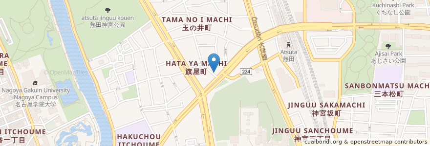 Mapa de ubicacion de タイムズ en Japón, Prefectura De Aichi, Nagoya, 熱田区.