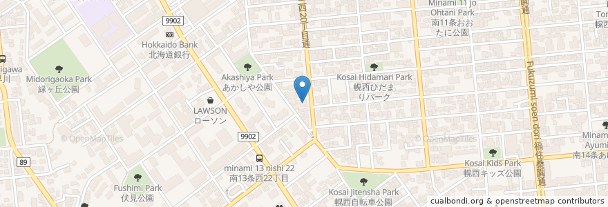 Mapa de ubicacion de 心和病院 en Japonya, 北海道, 石狩振興局, 札幌市, 中央区.