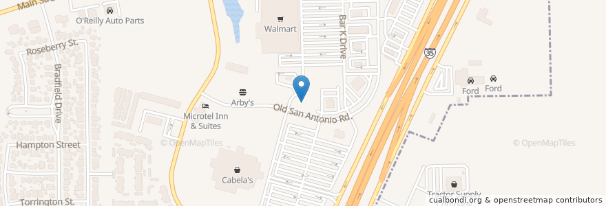 Mapa de ubicacion de Zaxby's en Stati Uniti D'America, Texas, Hays County, Buda.