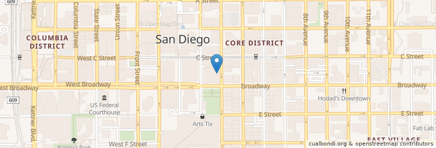 Mapa de ubicacion de Grant Grill en アメリカ合衆国, カリフォルニア州, San Diego County, San Diego.