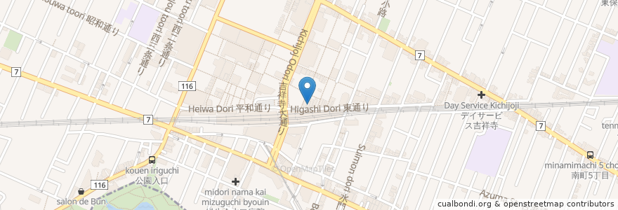 Mapa de ubicacion de TONE CAFE en 일본, 도쿄도, 武蔵野市.