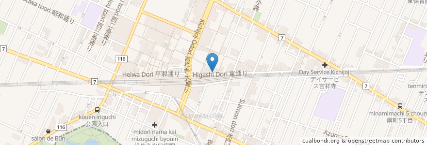Mapa de ubicacion de ナポリタン専門店 en 일본, 도쿄도, 武蔵野市.