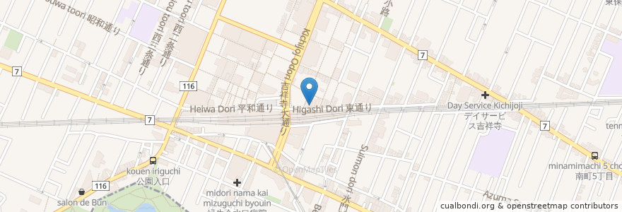 Mapa de ubicacion de 牛かつ浜野 en Япония, Токио, Мусасино.