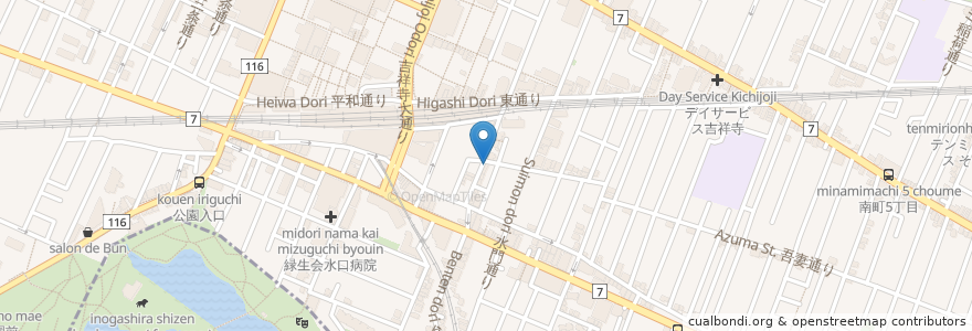 Mapa de ubicacion de けむり屋 en 일본, 도쿄도, 武蔵野市.