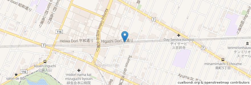 Mapa de ubicacion de アトレ吉祥寺山谷駐車場 en 일본, 도쿄도, 武蔵野市.