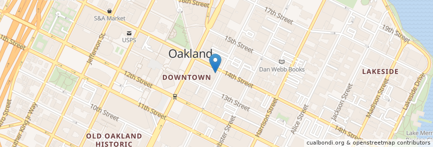 Mapa de ubicacion de Big Apple Cafe en Amerika Syarikat, California, Alameda County, Oakland.