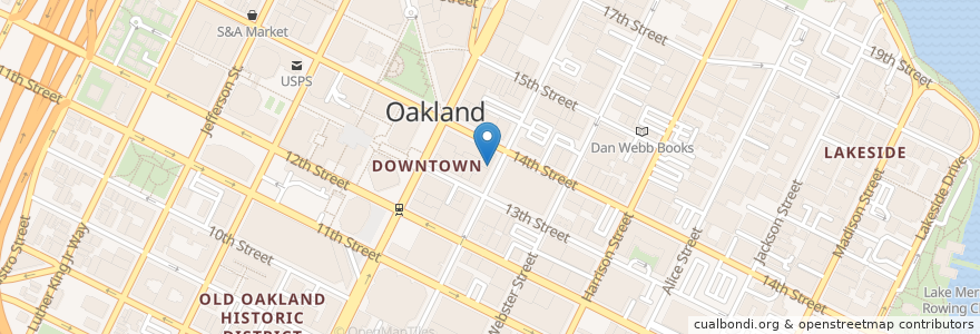 Mapa de ubicacion de Anula's Cafe en Vereinigte Staaten Von Amerika, Kalifornien, Alameda County, Oakland.