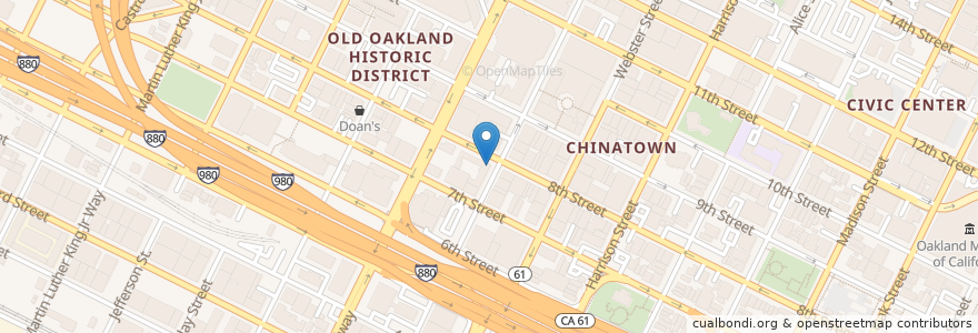 Mapa de ubicacion de Chase en États-Unis D'Amérique, Californie, Comté D'Alameda, Oakland.