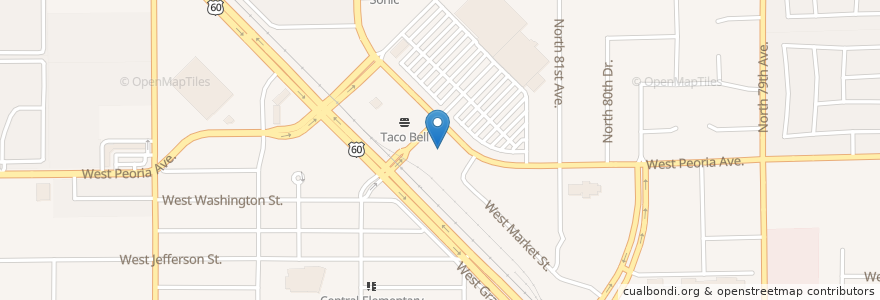 Mapa de ubicacion de Wendy's en United States, Arizona, Maricopa County, Peoria.