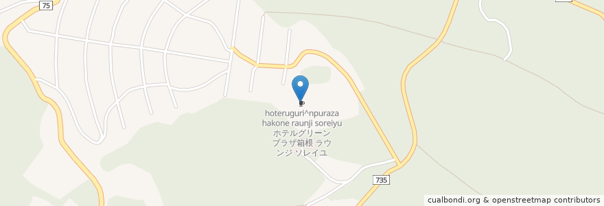 Mapa de ubicacion de ホテルグリーンプラザ箱根 ラウンジ ソレイユ en 日本, 神奈川県, 足柄下郡, 箱根町.