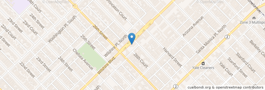 Mapa de ubicacion de Malbec Argentinean Steakhouse en アメリカ合衆国, カリフォルニア州, Los Angeles County.