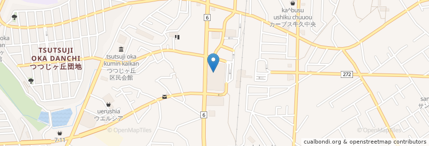 Mapa de ubicacion de 牛久市役所駅前支所 en Japão, 茨城県, 牛久市.