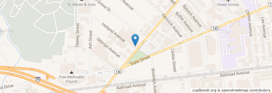 Mapa de ubicacion de The Nest Arts Factory en Amerika Birleşik Devletleri, Connecticut, Fairfield County, Bridgeport.