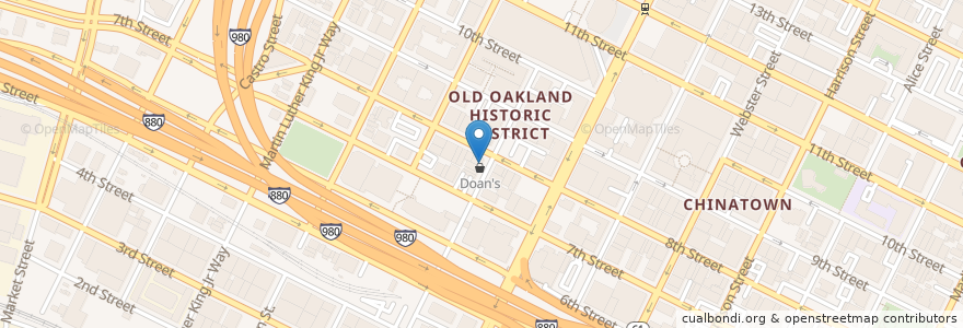 Mapa de ubicacion de OB's Cafe en Estados Unidos Da América, Califórnia, Condado De Alameda, Oakland.