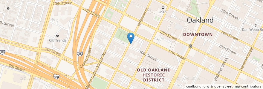 Mapa de ubicacion de Subway en United States, California, Alameda County, Oakland.