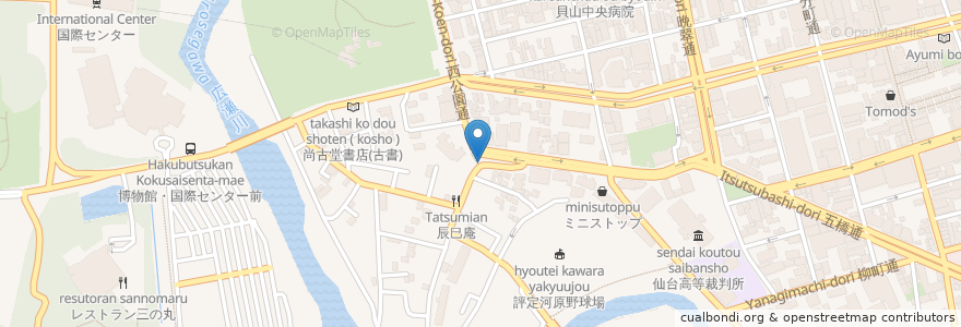 Mapa de ubicacion de 藤坂神社 en اليابان, 宮城県, 仙台市, 青葉区.