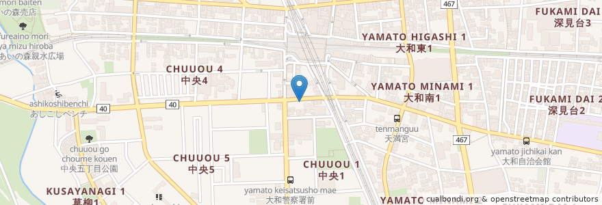 Mapa de ubicacion de 大和中央一丁目酒場 en Giappone, Prefettura Di Kanagawa, 大和市.