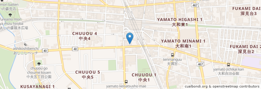 Mapa de ubicacion de 焼肉名門 en 日本, 神奈川県, 大和市.