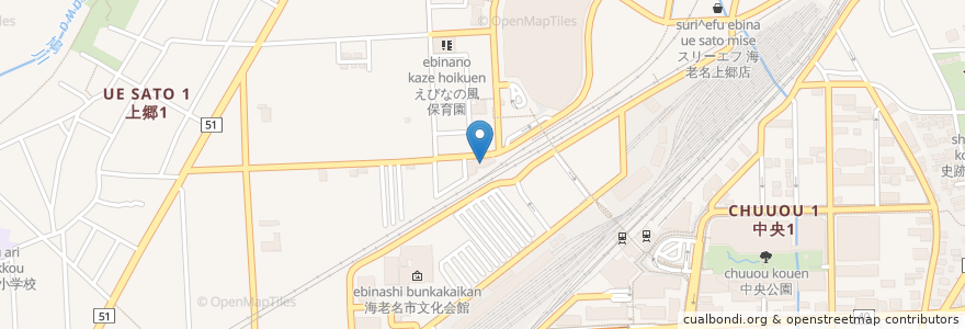 Mapa de ubicacion de 西村整形外科 en Japan, Präfektur Kanagawa, 海老名市.