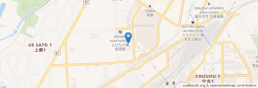 Mapa de ubicacion de 横浜銀行 en ژاپن, 神奈川県, 海老名市.