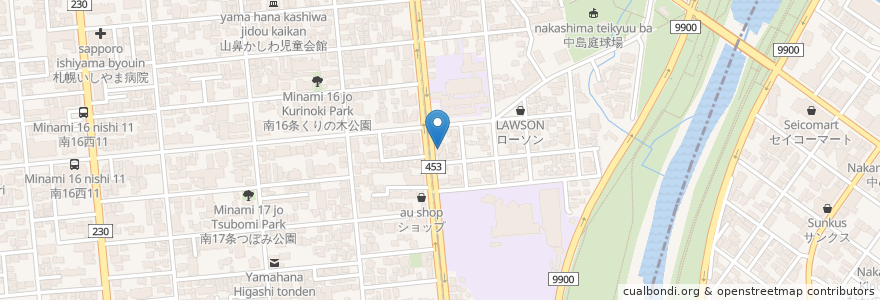 Mapa de ubicacion de 松家内科小児科医院 en Япония, Хоккайдо, Округ Исикари, Саппоро, Тюо.