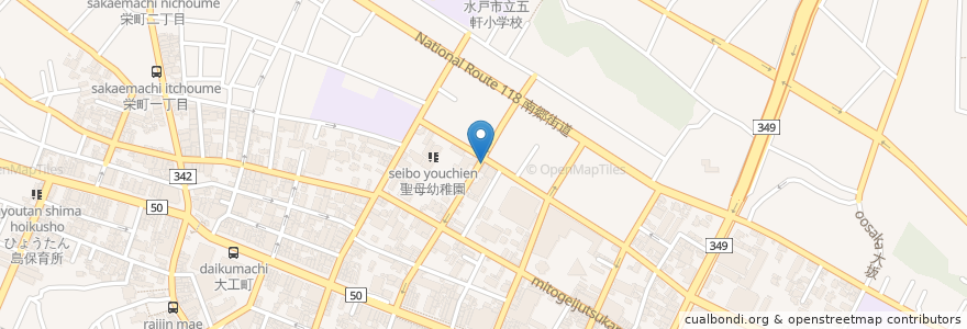 Mapa de ubicacion de 水戸ハリストス正教会 en 일본, 이바라키현, 水戸市.