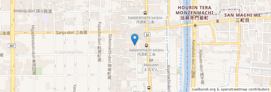 Mapa de ubicacion de モクモク en Japonya, 京都府, 京都市, 中京区.