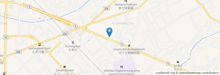Mapa de ubicacion de 久米川商店 en 일본, 도쿄도, 東村山市.