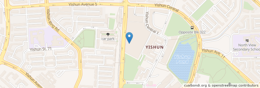 Mapa de ubicacion de Yishun Intergrated Bus Interchange en Singapour, Northwest.