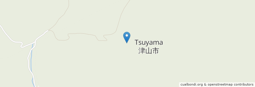 Mapa de ubicacion de 津山市 en 일본, 오카야마현, 津山市.